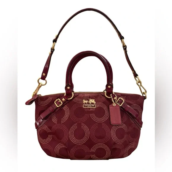 Coach Madison Dotted OP Art Signature C Sophia Satchel / Shoulder Bag - Picture 1 of 9